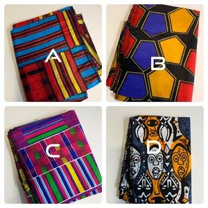 African print HALF wraps 45” x 9”